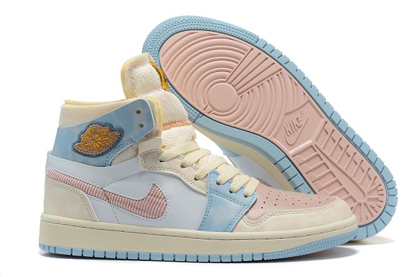 Men's Running Weapon Air Jordan 1 Pink/Cream Shoes 0156
